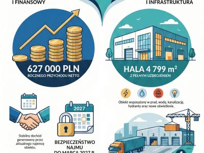 Hala magazynowo-produkcyjna 4 799 m2 - Ruda Śląska - GOTOWA INWESTYCJA